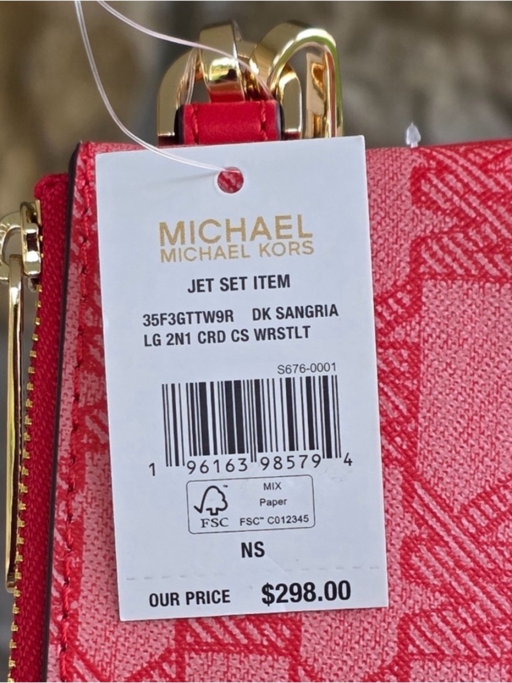 Michael Kors Jet Set Logo Large 2 In 1 Card Case Wristlet NWT $298 - Picture 4 of 5